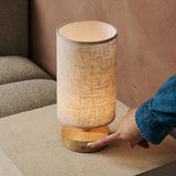 Ben Light Brown Cordless Wooden Table Lamp