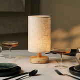 Ben Light Brown Cordless Wooden Table Lamp