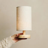 Ben Light Brown Cordless Wooden Table Lamp