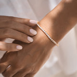 Tennis Necklace & Bracelet Set in Gold
