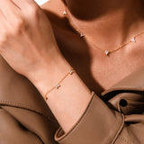 Trinity Infinity Necklace & Bracelet Matching Set Gold