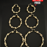 9ct Gold Filled Twist Hoop Earrings - Multiple Sizes