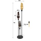 Vloerlamp Alune - 3-lichts - Mix - Glas - 168 cm