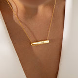 Personalised Matching Set 3cm Letter Bar & Engraved Bracelet in Gold