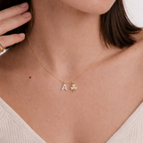 A Lucky Initial Charm Necklace Gold