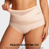 🌸 Last Day Special Price £9.99 ! 🔥Buy 1 Get 1 Free🎁Plus-Size High-Waist Cross Tummy Control Panties