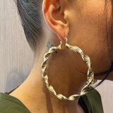 9ct Gold Filled Twist Hoop Earrings - Multiple Sizes