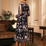 Mesh Lace Embroidered Floral Dress Set