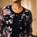 Mesh Lace Embroidered Floral Dress Set