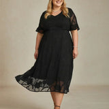 Ruffle Flutter Lace Maxi Dress