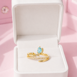 Blue tulip ring in gold