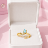 Blue tulip ring in gold