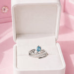 Blue tulip ring in silver