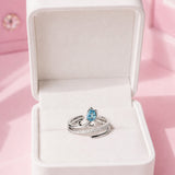 Blue tulip ring in silver