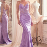 Jodie Gown - Fitted Lace Appliqué Evening Dress