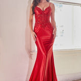 Jodie Gown - Fitted Lace Appliqué Evening Dress