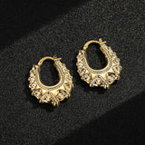 GOLD 30MM OVAL GYPSY CREOLE EARRINGS