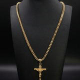 Gold Filled Crusifix Pendant On A 6mm Rope Chain