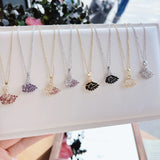 Gold crystal swan necklaces