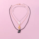 Magnetic Rhinestone Star, Moon & Sun Necklaces (3pc)