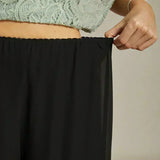 Straight Leg Pant With Chiffon Split Leg Overlay