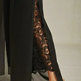 Straight Leg Pant With Chiffon Split Leg Overlay