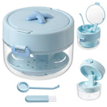 Denture and retainer cleaning case in blue