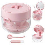 Denture and retainer cleaning case in pink