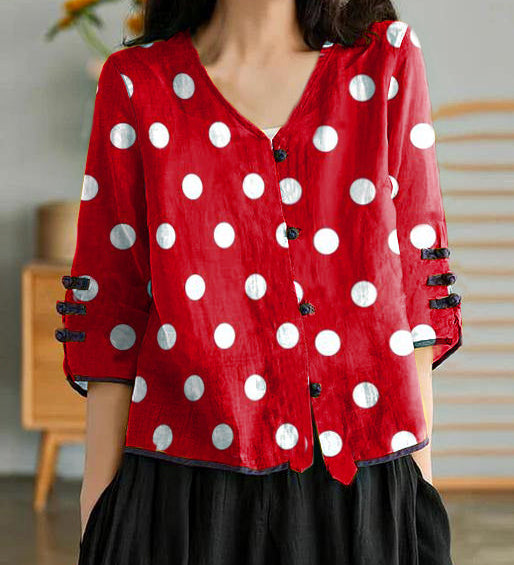 Women Yellow Casual Ramie Cardigan Embroidered Shirt