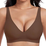 🎉Final 12 Hours- Only ￡9.99!!🌸💕 Jelly Wireless Womens Comfortable Wireless Bras Push Up Bralettes Seamless Tshirts Bras Deep V Everyday Bras