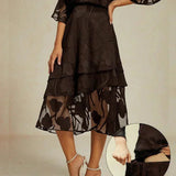 Floral Chiffon Midi Skirt