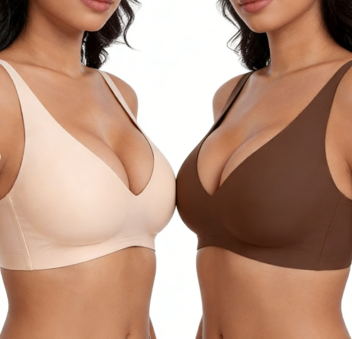 🎉Final 12 Hours- Only ￡9.99!!🌸💕 Jelly Wireless Womens Comfortable Wireless Bras Push Up Bralettes Seamless Tshirts Bras Deep V Everyday Bras