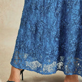 Rosette Lace A-Line Gown with Sequin Embellishment