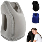 Inflatable travel pillow in grey
