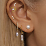 Mini piercing de orelha clássico de ouro maciço 14K 3MM