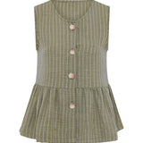 Khaki Stripe Peplum Top