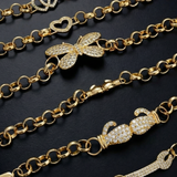 Gold Filled Kids Charm Belcher Bracelets