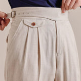 Marini Napoli High Waisted Linen Gurkha Pants