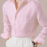 Marini Pure Linen Italian Collar Shirt