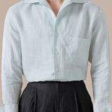 Marini Pure Linen Italian Collar Shirt