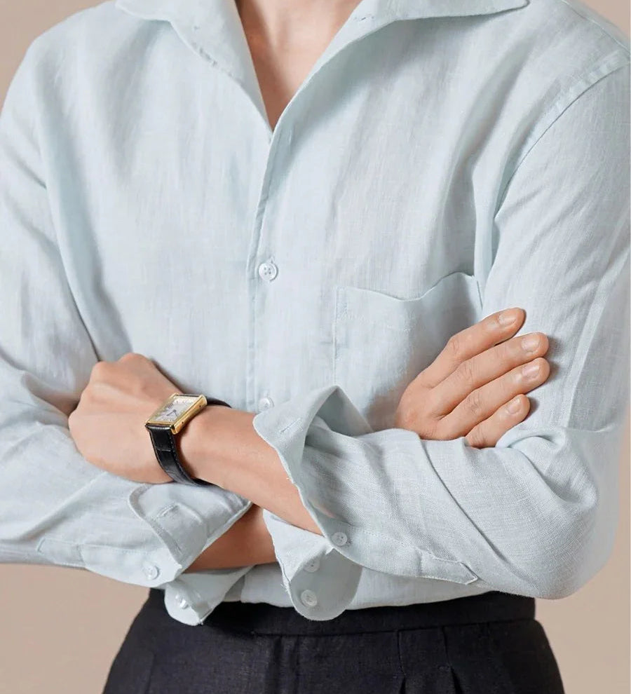 Marini Pure Linen Italian Collar Shirt