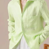 Marini Pure Linen Italian Collar Shirt