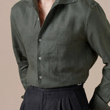 Marini Pure Linen Italian Collar Shirt