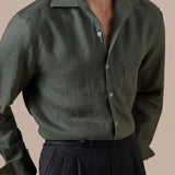 Marini Pure Linen Italian Collar Shirt