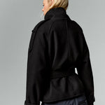 Back of the black Mazarine coat