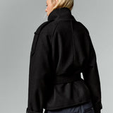 Back of the black Mazarine coat