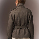 Back of the brown Mazarine coat with belt