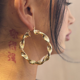 9ct Gold Filled Twist Hoop Earrings - Multiple Sizes
