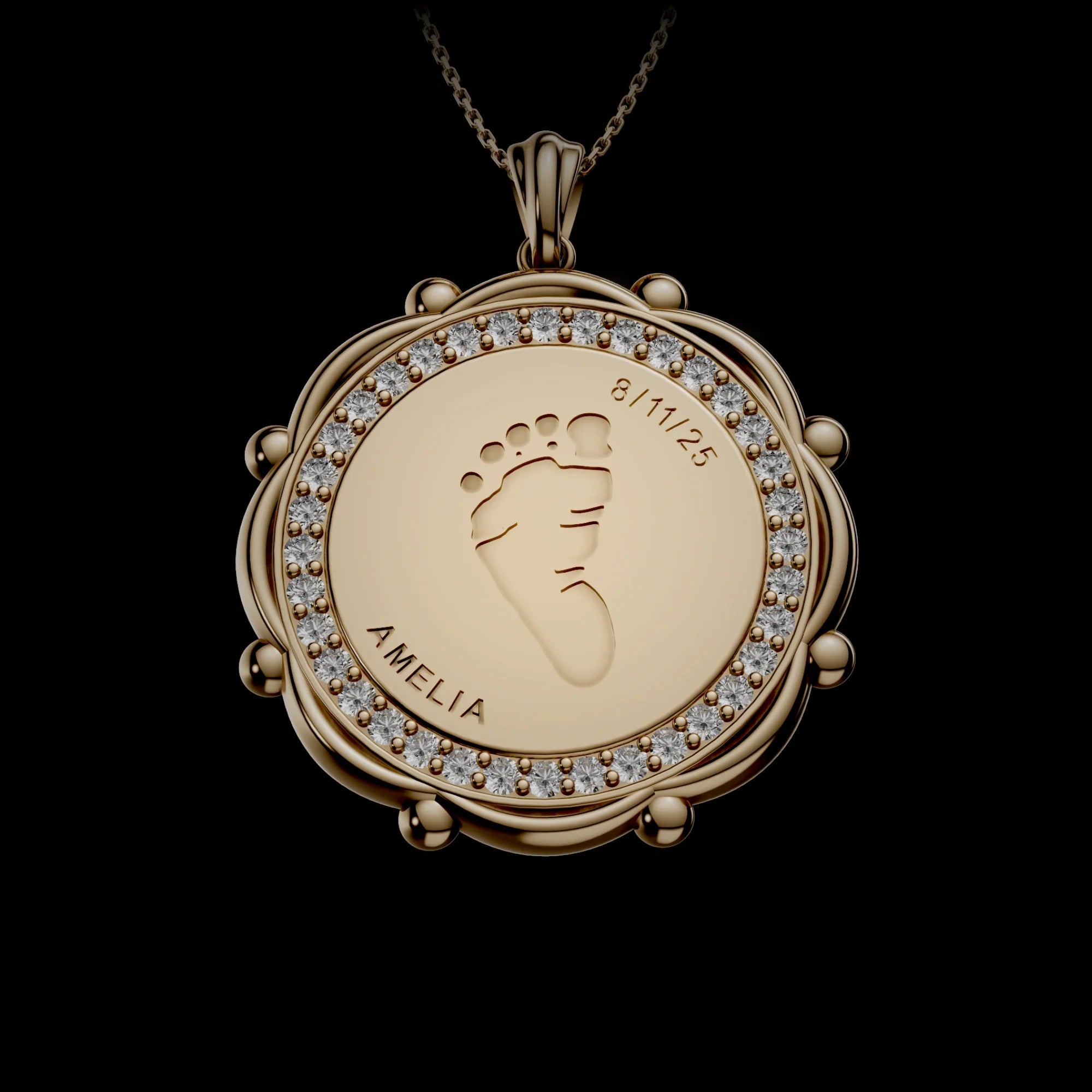 Personalised Baby Footprint Pendant