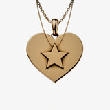 Starry Golden Heart Pendant Set